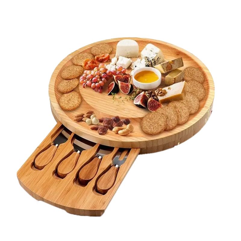 MERTEC - Set Tabla De Quesos con Utensilios Mertec Bambú