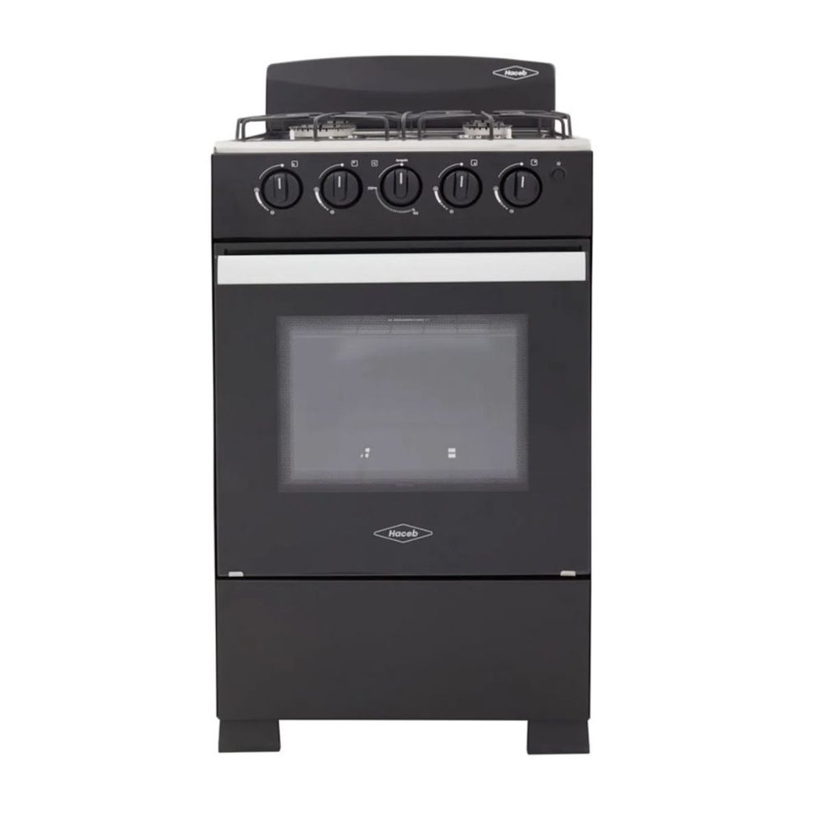 HACEB - Estufa de Piso HACEB ROMERO 50cm 4 Puestos GN Horno Negro