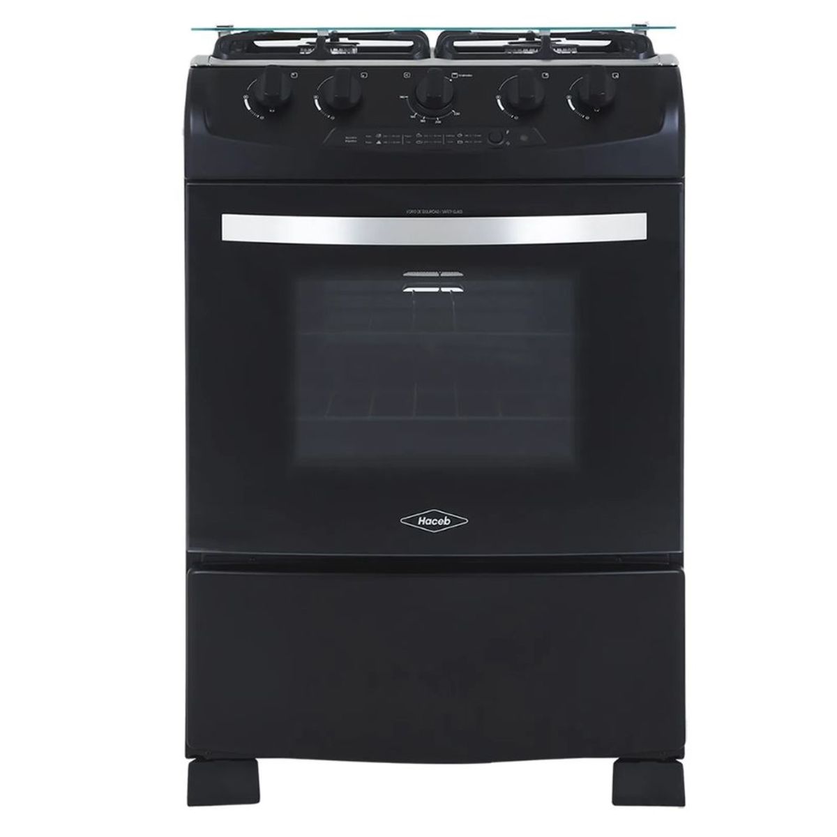 HACEB - Estufa de Piso HACEB 60cm 4 Puestos GN Horno OREGANO Negro