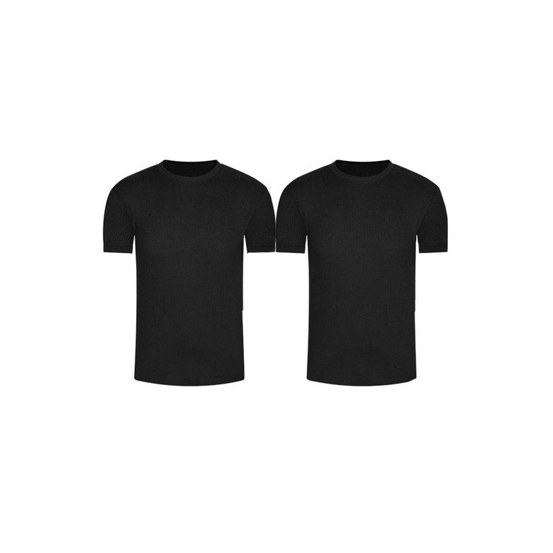 DIANE & GEORDI - Camiseta cuello redondo acanalada (Pack X2)(2256) - Negro