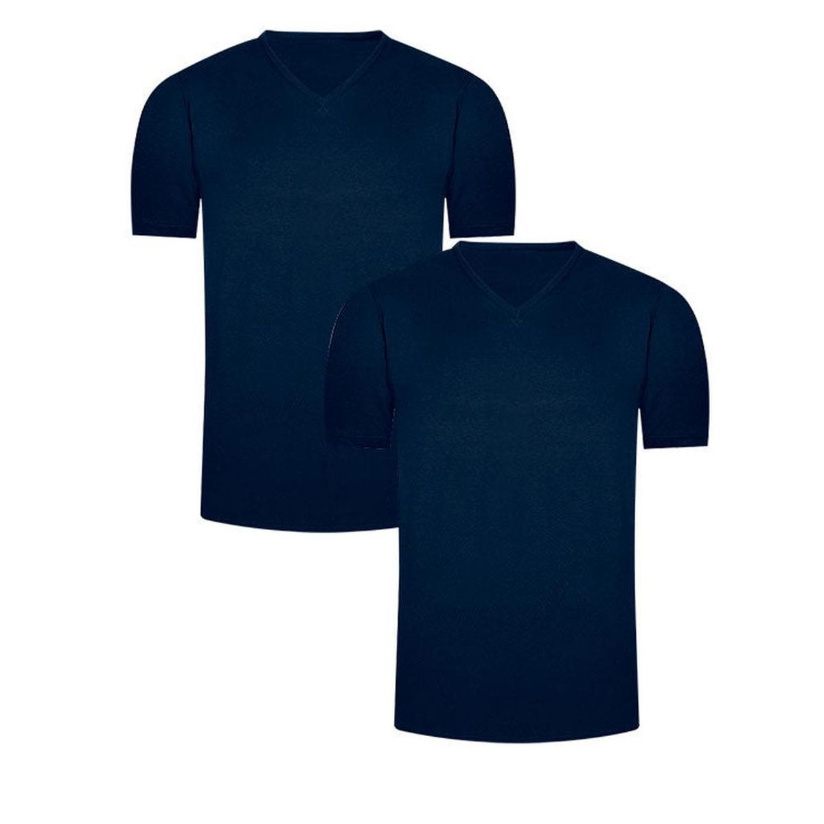 DIANE & GEORDI - Camiseta cuello V (Pack X2)(2850) - Azul oscuro_.