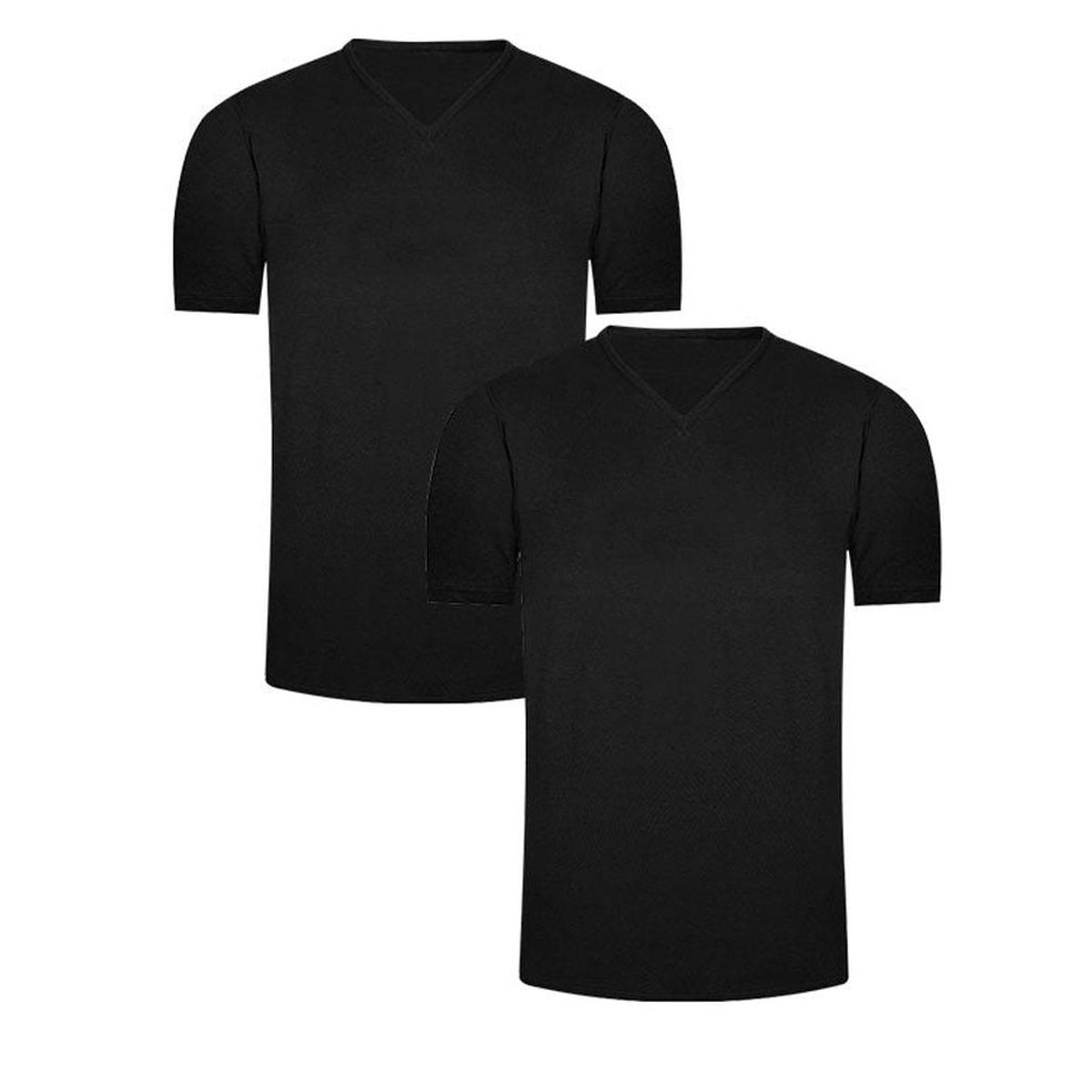DIANE & GEORDI - Camiseta cuello V (Pack X2)(2850) - Negro_.