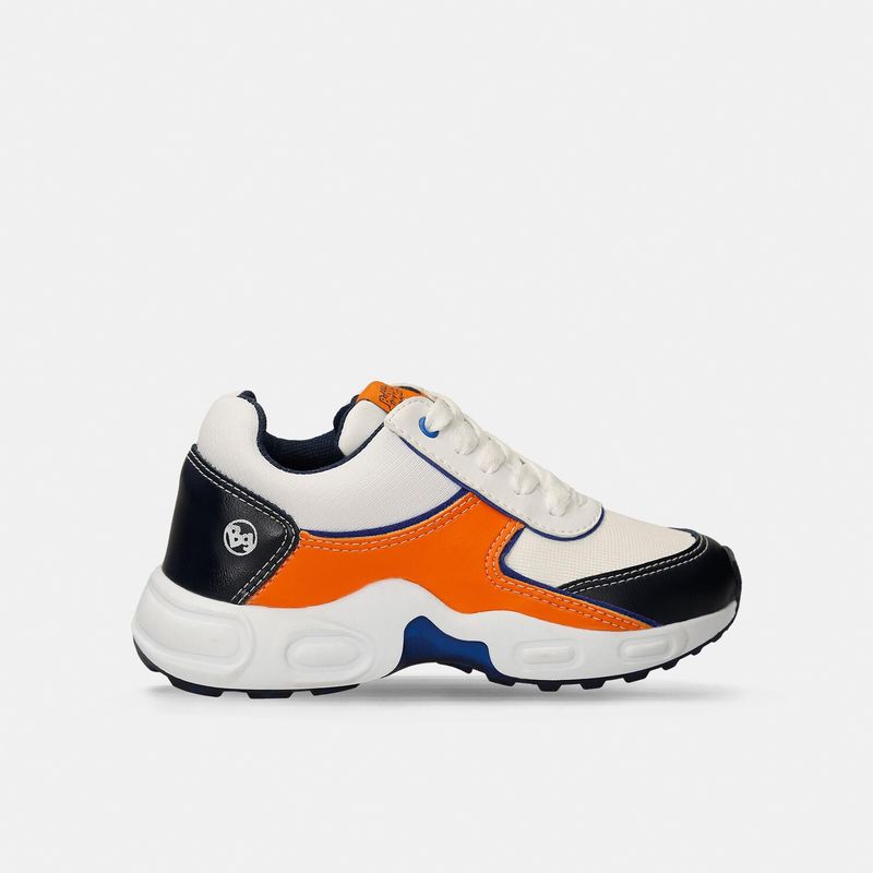 BUBBLE GUMMERS - Tenis Infantil Para Niño Bubblegummers Blanco-Naranja Sky