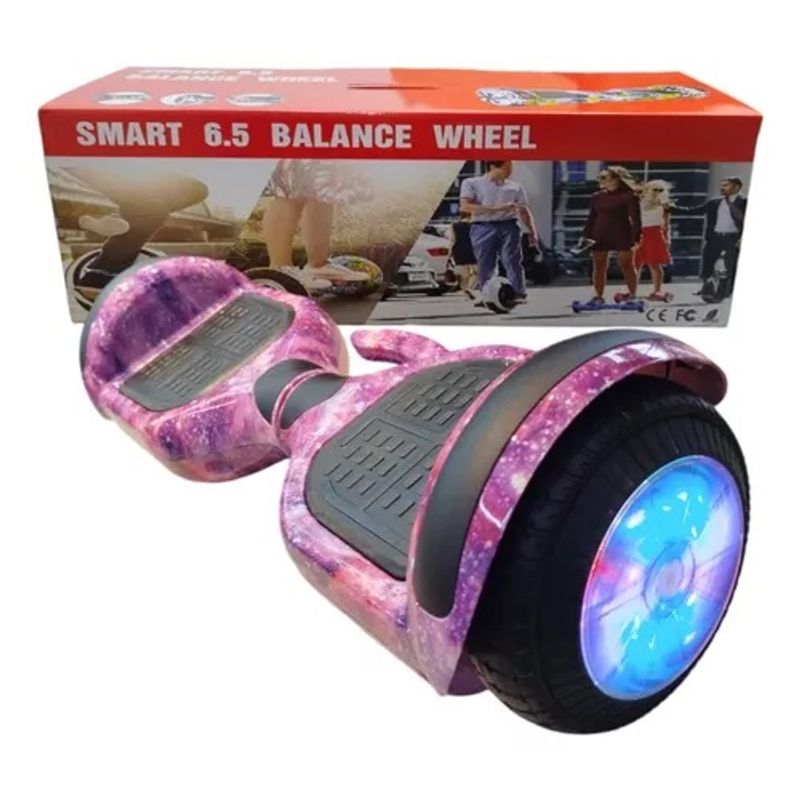 GENERICO - Patineta Malumeta Eléctrica Galaxia Rosada 8.5 Pulgadas