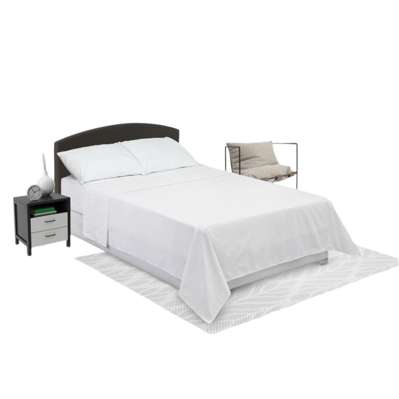 ELEGANT - Pack x2 Juegos Sabanas Blancas Algodón Cama SEMIDOBLE 120x190
