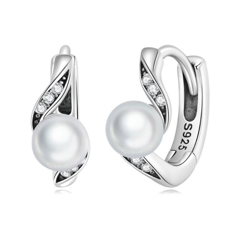 ALHAJAS - Aretes Aros Vintage Elegantes Perlas Para Mujer En Plata 925