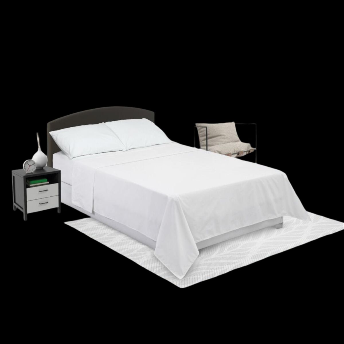 ELEGANT - Pack x2 Juegos Sabanas Blancas Algodón Cama SENCILLA 100x190