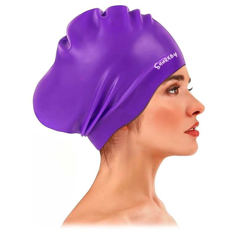 GENERICO - Gorro Natación Silicona Cabello Largo Piscina 60g Adultos