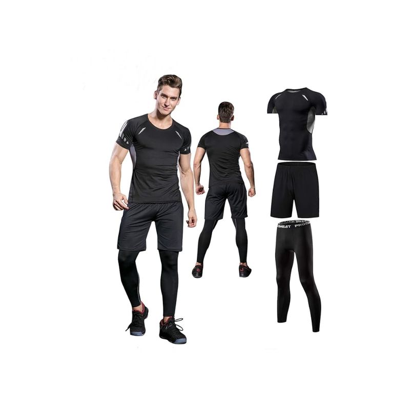 GENERICO - Conjunto Compresión Para Hombre De 3 Piezas Ropa Fitness