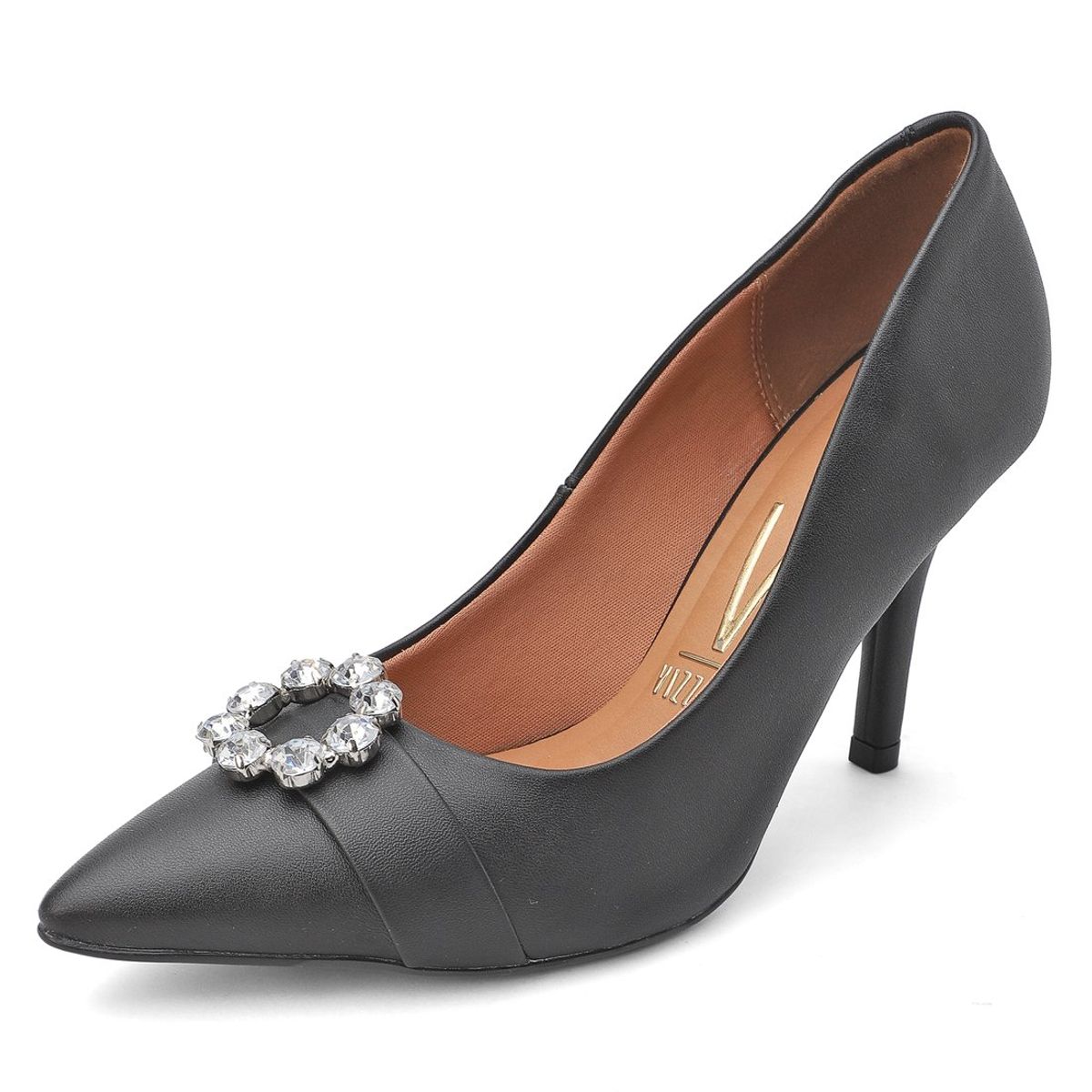 VIZZANO - Tacon Alto Negro Aplique Vizzano