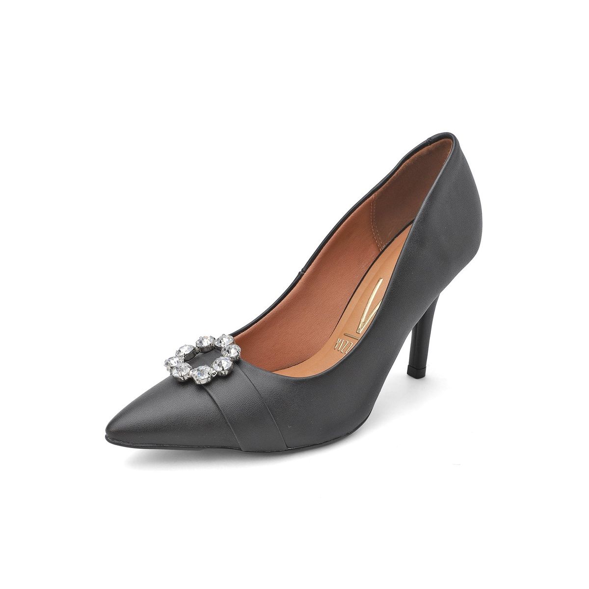 VIZZANO - Tacon Alto Negro Aplique Vizzano