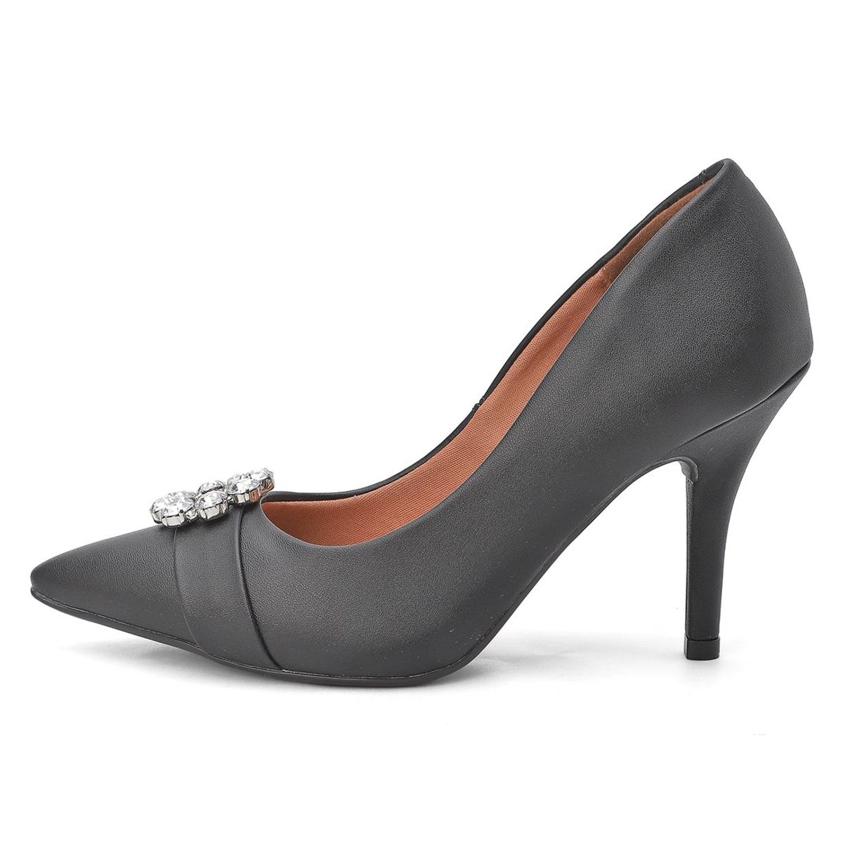 VIZZANO - Tacon Alto Negro Aplique Vizzano