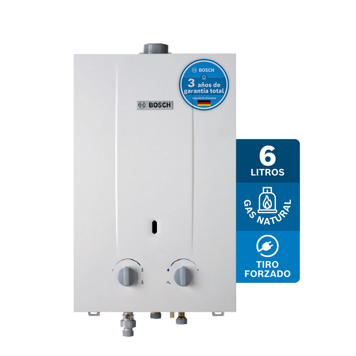 BOSCH - Calentador de Agua Gas Natural 6 Lt Tiro Forzado BOSCH 586