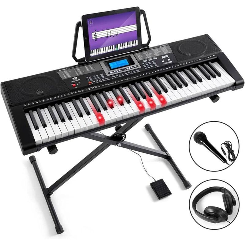 AMERICAN GENERICS - Teclado Organeta  Piano Electrónico 600 Tonos Con Microfono