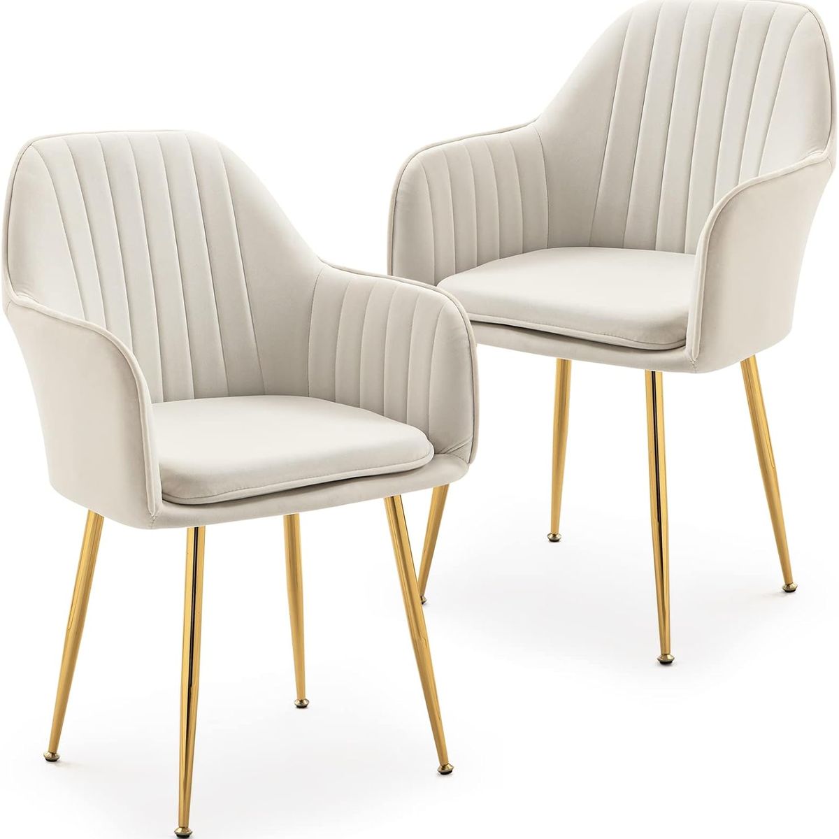 MOBLIHOUSE - Silla De Comedor Terciopelo Valencia Beige