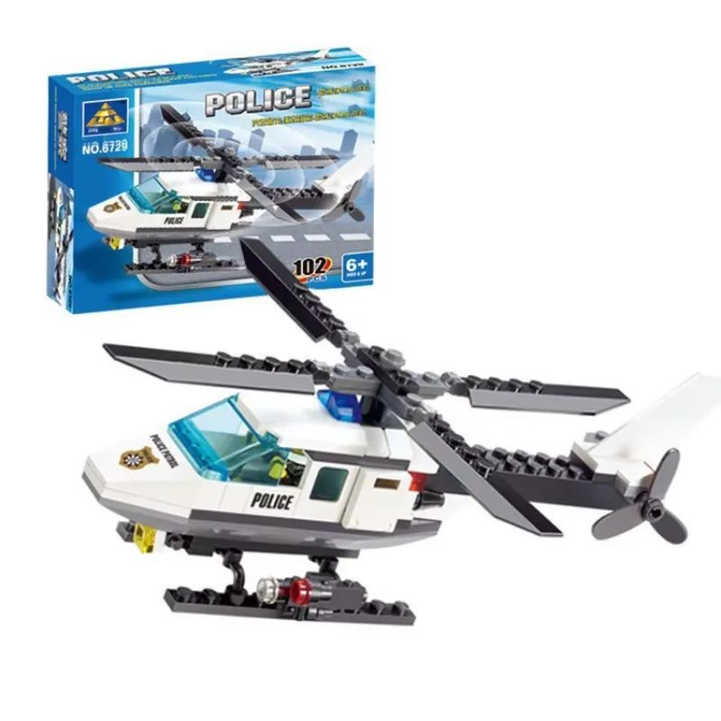 GENERICO - Juguete Armar Helicoptero De Policia Armatodo Niños