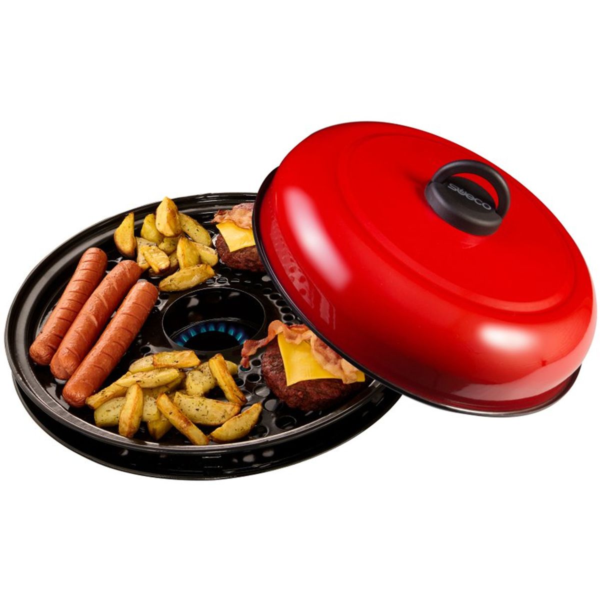 SUECO - Asador para Estufa a Gas Rojo Asatodo Sueco