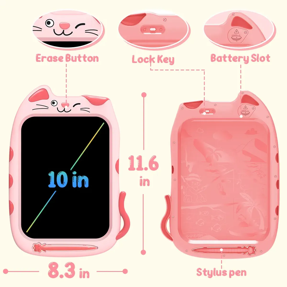 GENERICO - Tablero Mágico Tablero De Notas Lcd Dibujo Y Escritura 10