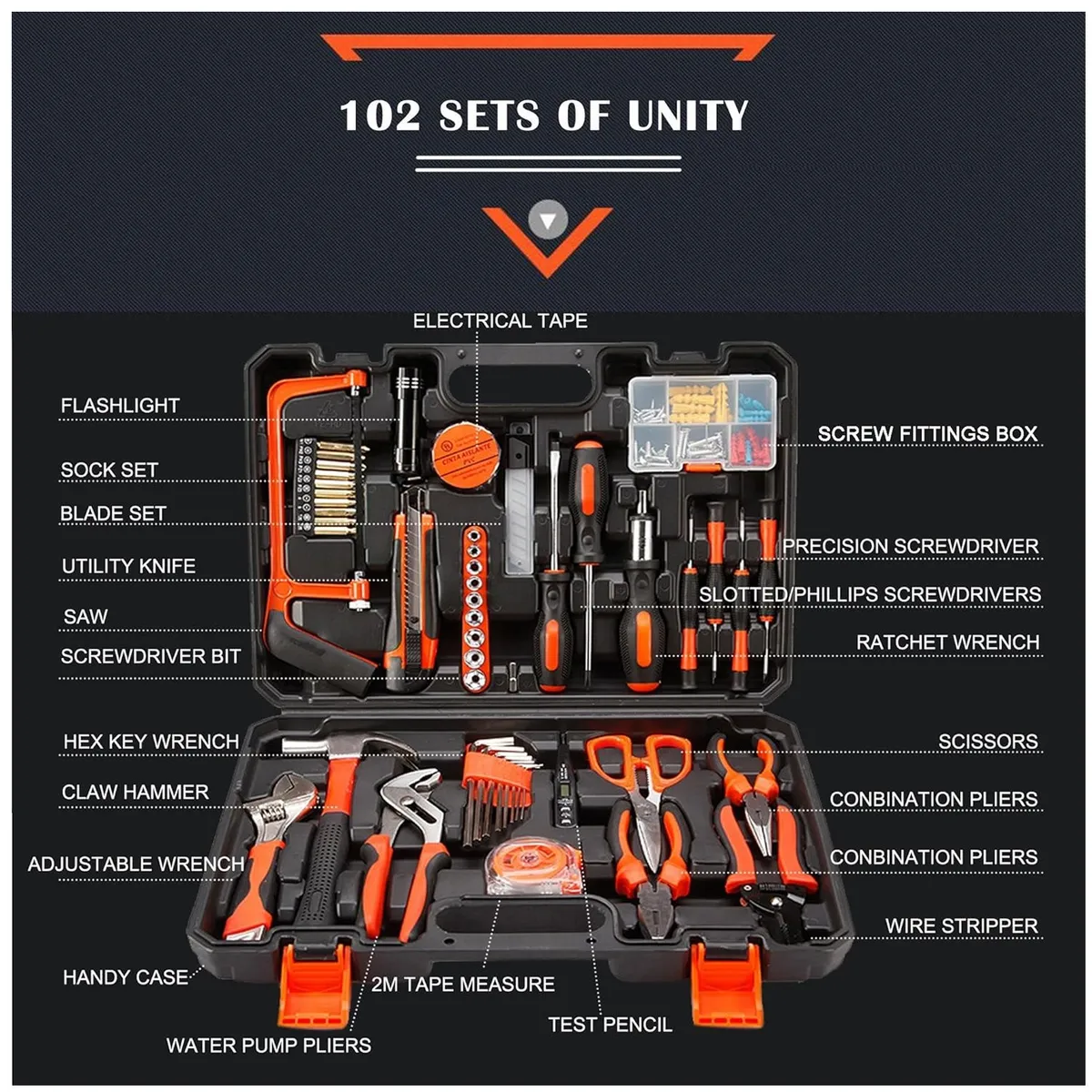 ONE PIXEL - Kit De Caja De Herramientas De 102 Piezas ONE PIXEL