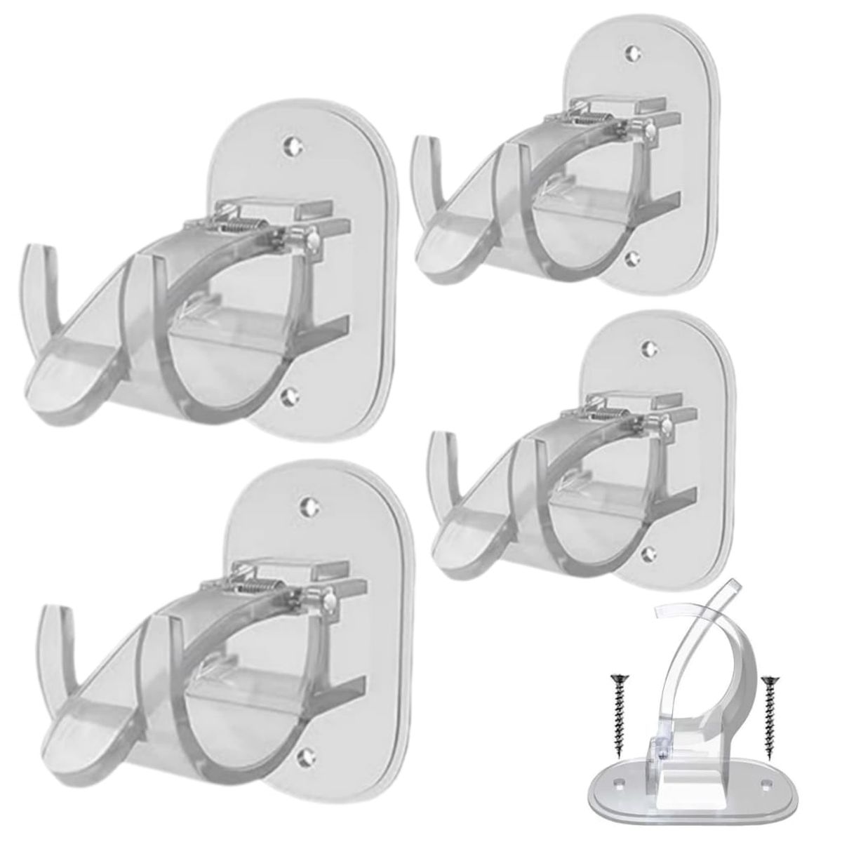 GENERICO - Gancho Adhesivo barra Cortina Gancho Soprte abrazadera Multiuso X4