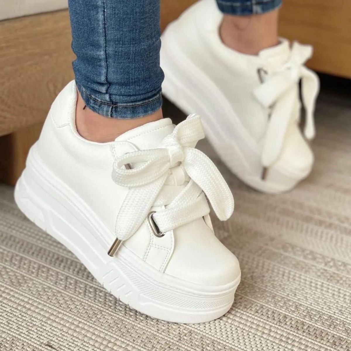 EVEGONZ - Zapato Urbano Casual  Blanco Calzado de Moda