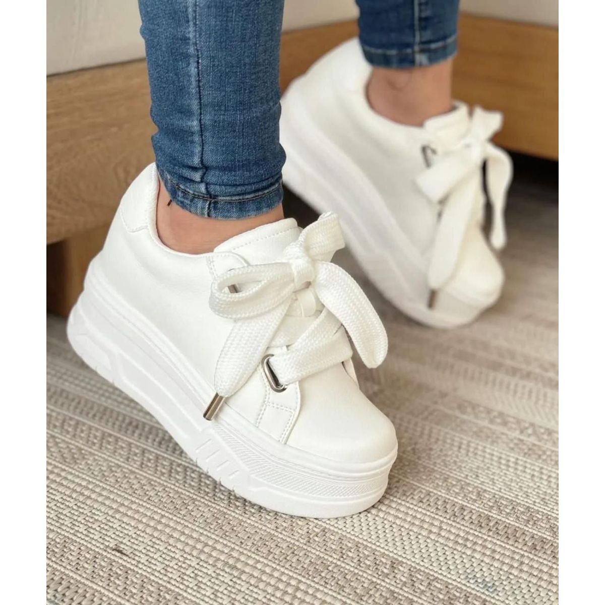 EVEGONZ - Zapato Urbano Casual  Blanco Calzado de Moda