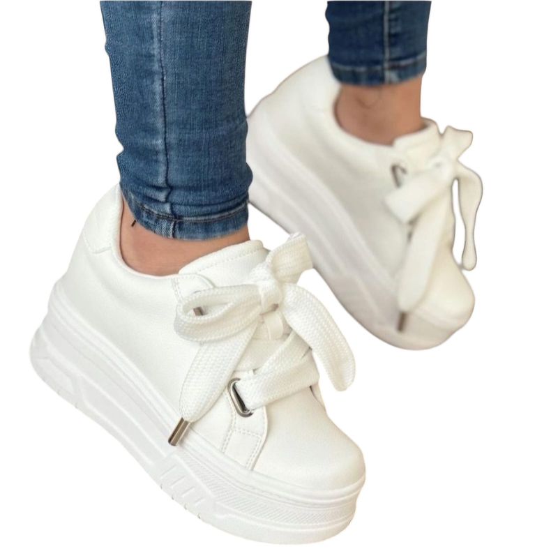 EVEGONZ - Tenis Urban Moda Zapato Casual Blanco