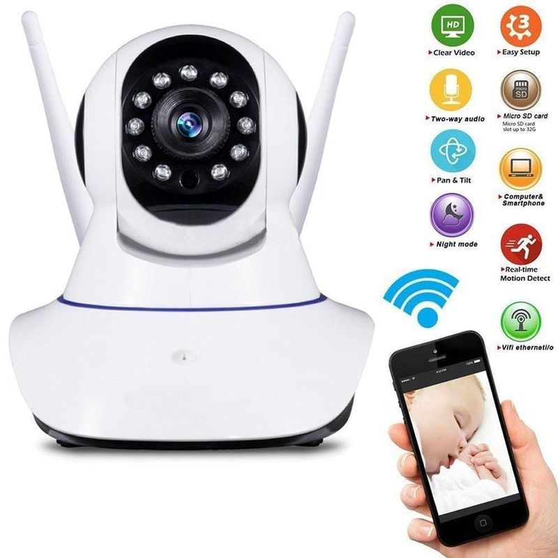 SKY - CAMARA ORIGINAL 3 ANTENAS V380 ROBOTICA GIRO 360 GRADOS