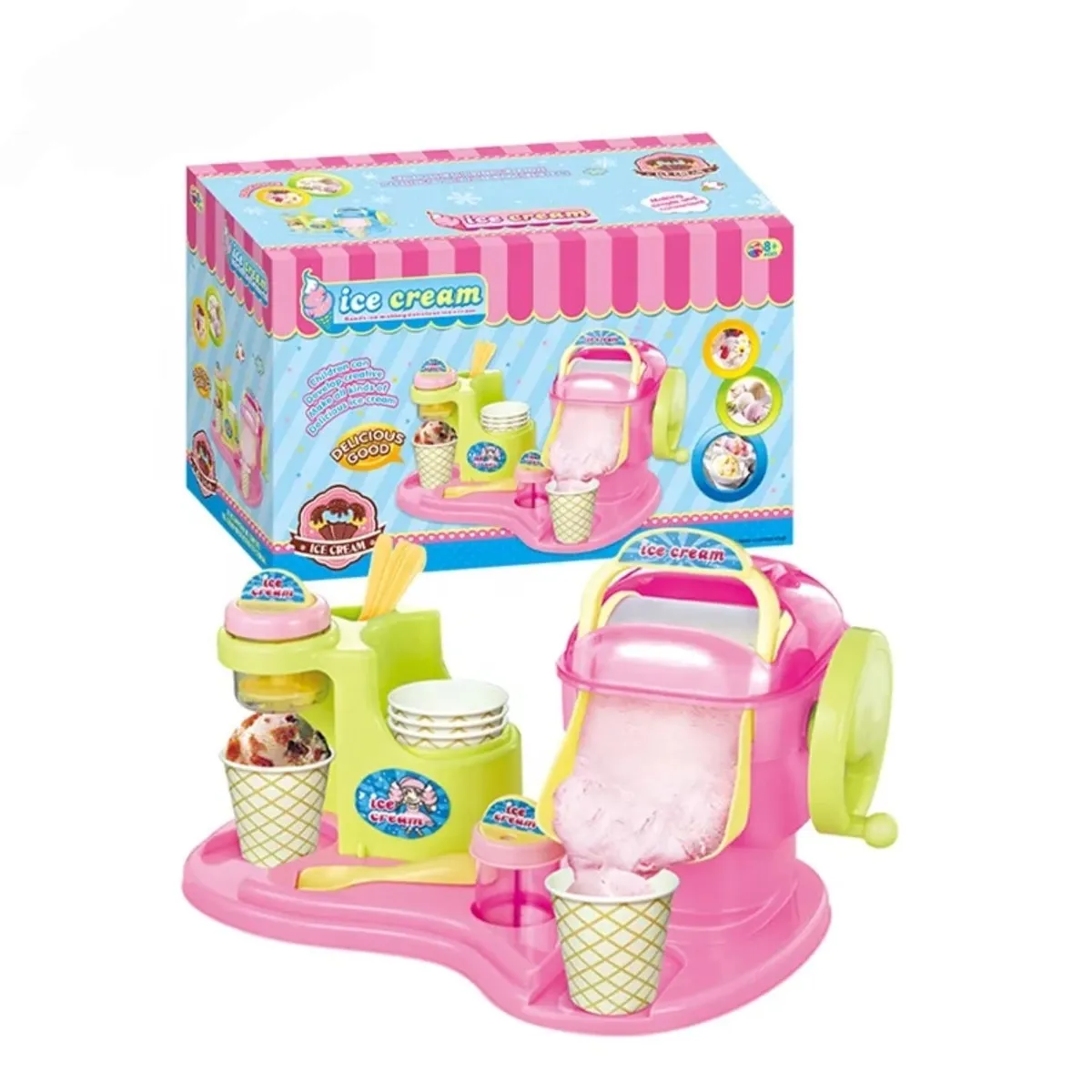 GENERICO - MAQUINA DE HACER HELADO REAL JUGUETE NIÑA INCLUYE ACCESORIOS