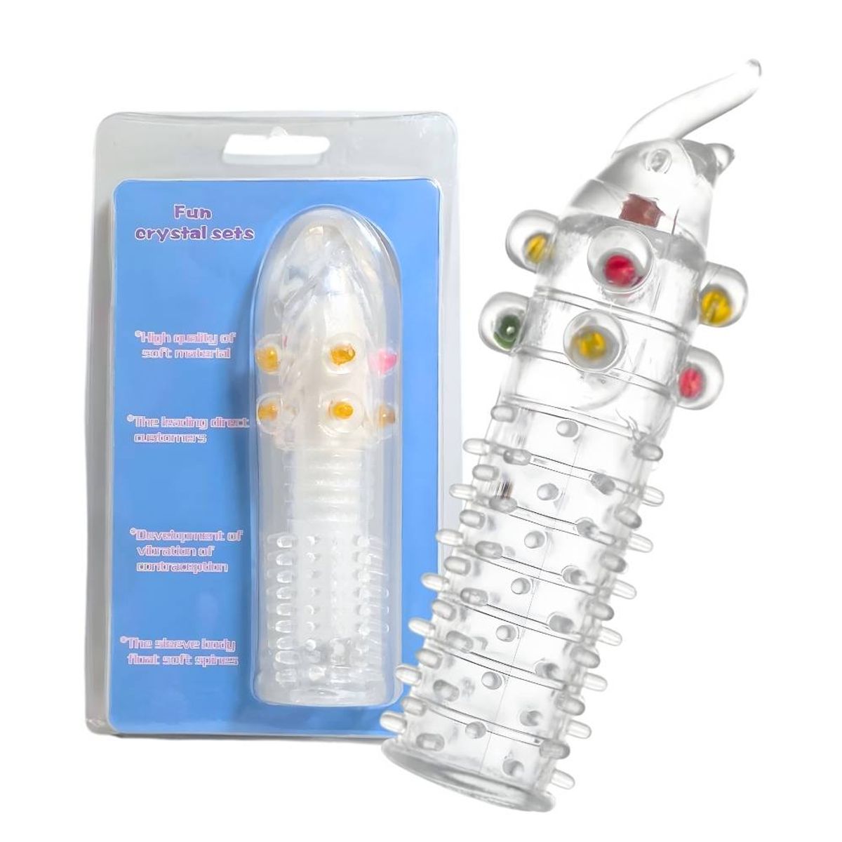 GENERICO - Funda Para Pene Condón Texturizado Con Perlas Retardante