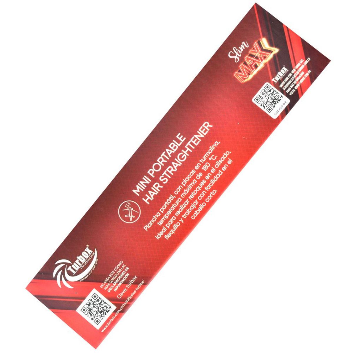 TURBOX - Plancha Portatil Mini Slimm Max Turmalina 180°C Turbox