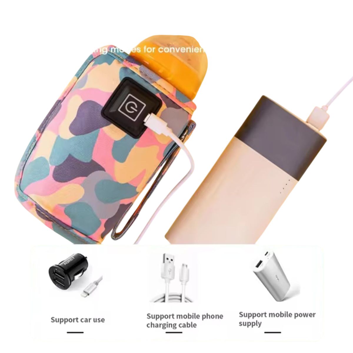 GENERICO - CALENTADOR DE TETERO PORTATIL VIAJERO BEBE USB