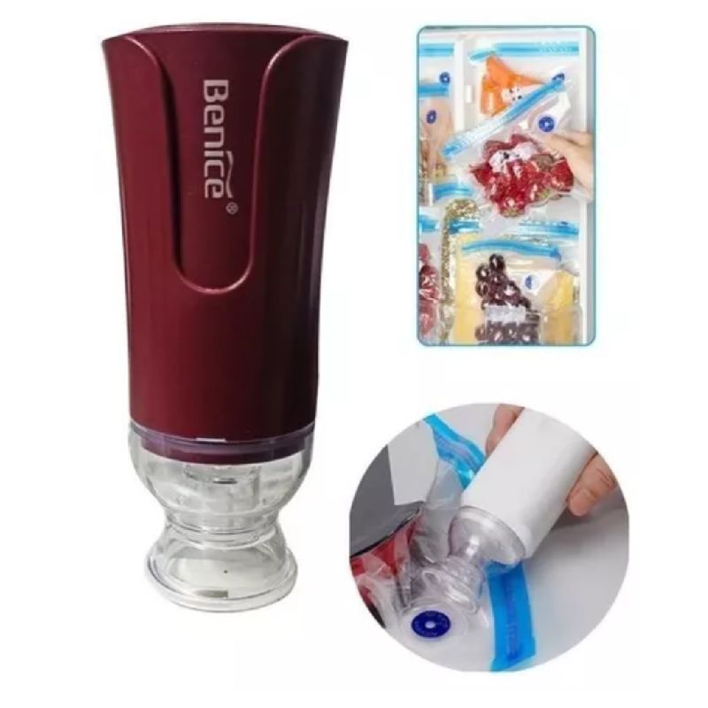 GENERICO - SELLADOR BOLSAS AL VACIO MINI BOMBA AIRE RECARGABLE SELLADOR DE VACIO