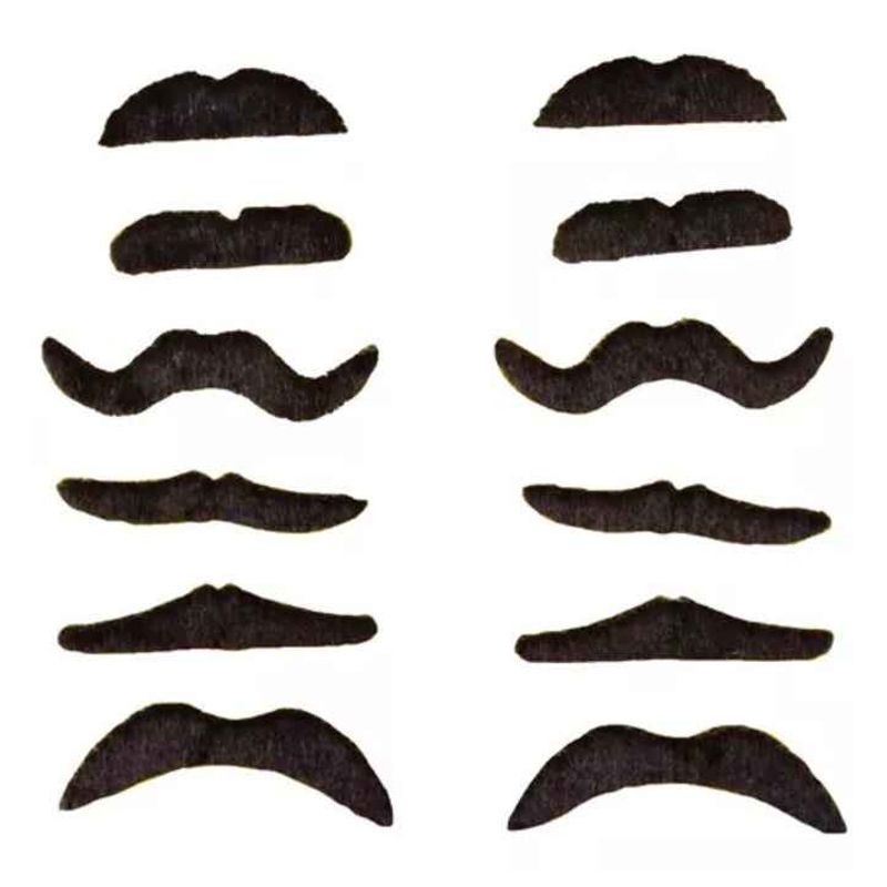 GENERICO - Bigotes Mustache Barba Disfraz Halloween Adhesivo Set X 6uni