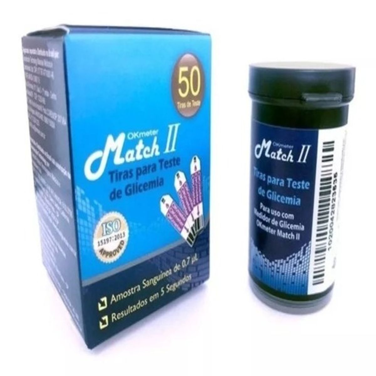 GENERICO - 50 Tiras + 50 Lancetas Para Glucómetro Match 2 Okmeter