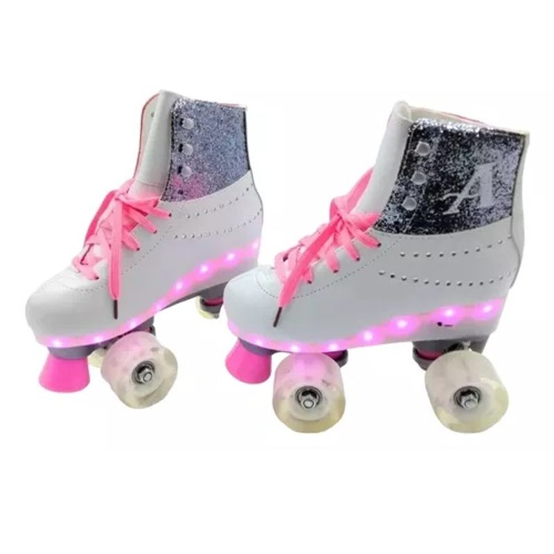 GENERICO - Patines Artisticos 4 Ruedas Ambar Blancos Soy Luna Talla 30
