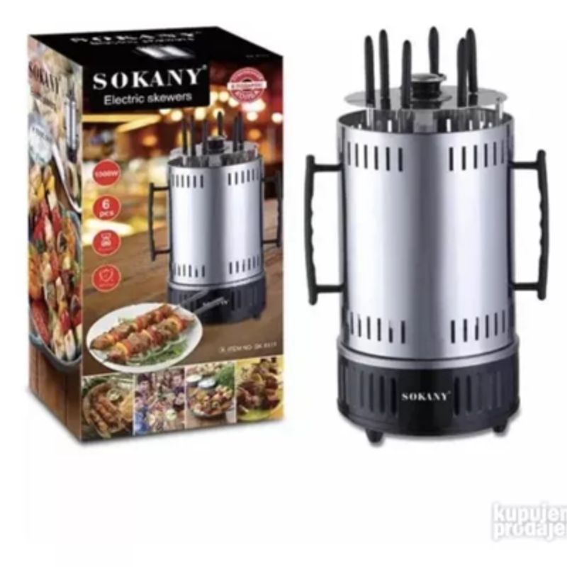 SOKANY - Asador De Pinchos Electrico 6 Pinchos Sokany