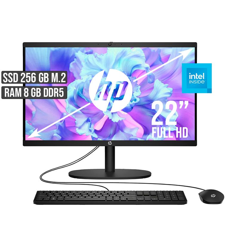 HP - TODO EN UNO HP INTEL DUAL CORE SSD 256GB RAM 8GB LED 22 FULL HD