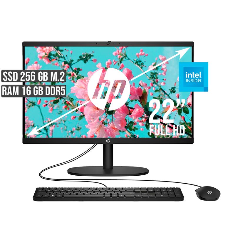 HP - TODO EN UNO HP INTEL DUAL CORE SSD 256GB RAM 16GB LED 22 FULL HD
