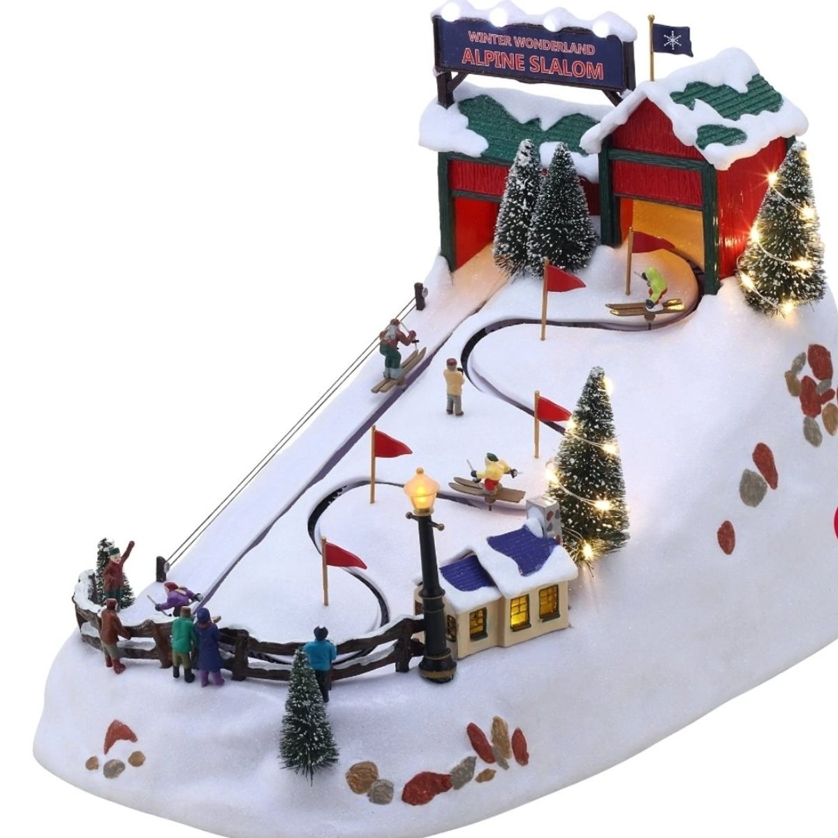 GENERICO - Adorno navideño pista de nieve musical con movimiento