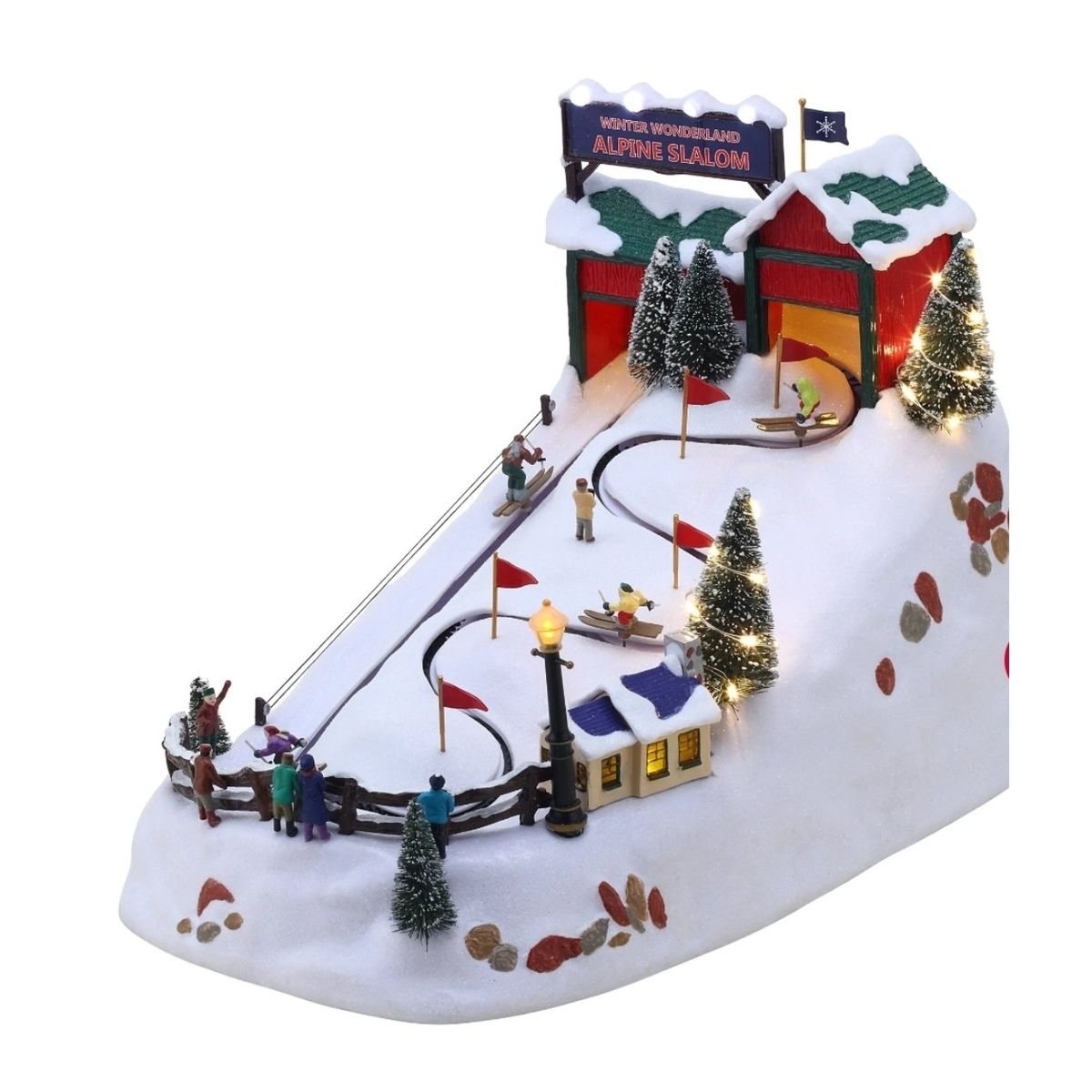 GENERICO - Adorno navideño pista de nieve musical con movimiento