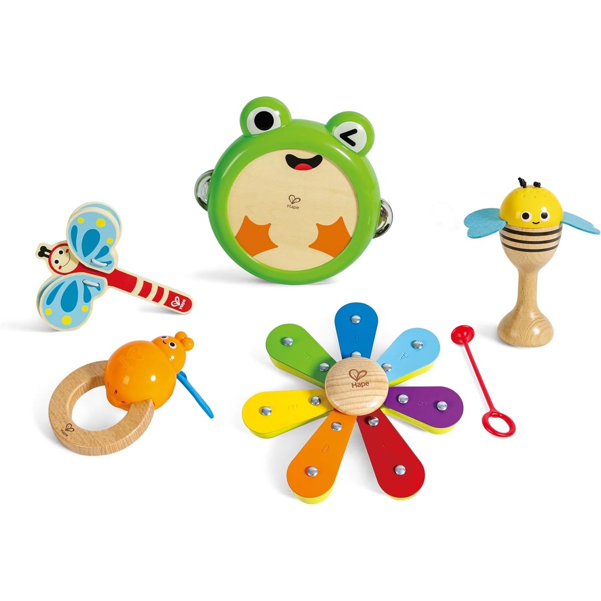 HAPE - Juego Set Musical 5 En 1 En Madera Hape Para Niños