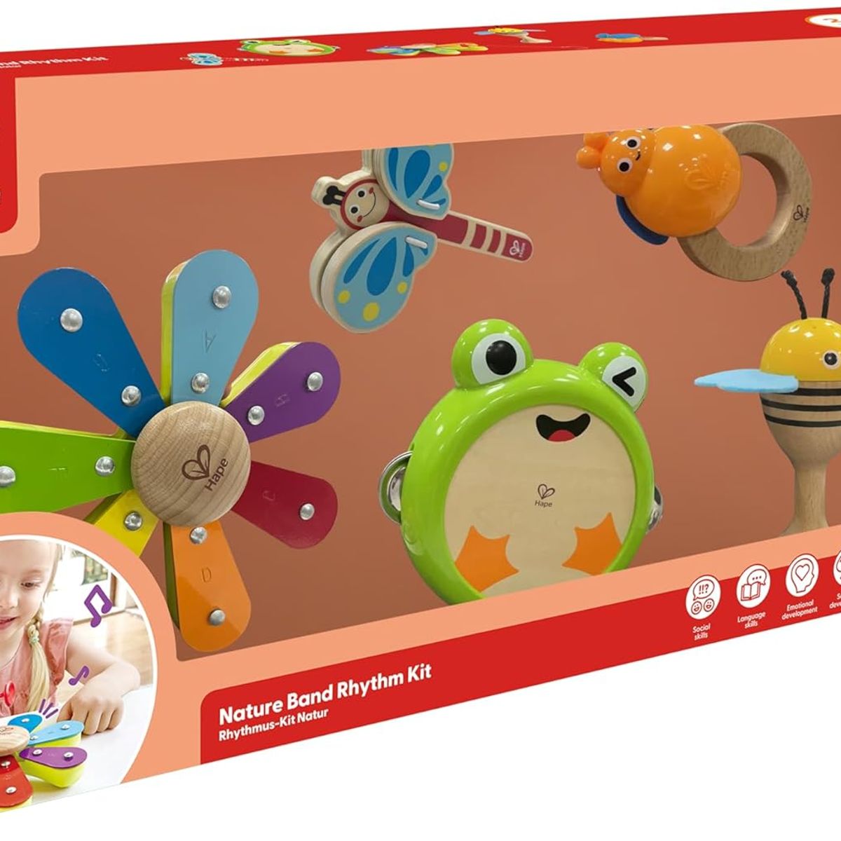 HAPE - Juego Set Musical 5 En 1 En Madera Hape Para Niños