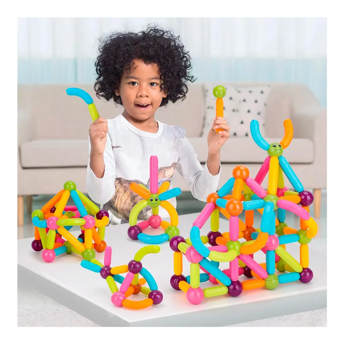 ENFANT'ASY - Fichas Magnéticas Bloques Construcción Juego Armar 36 Piezas