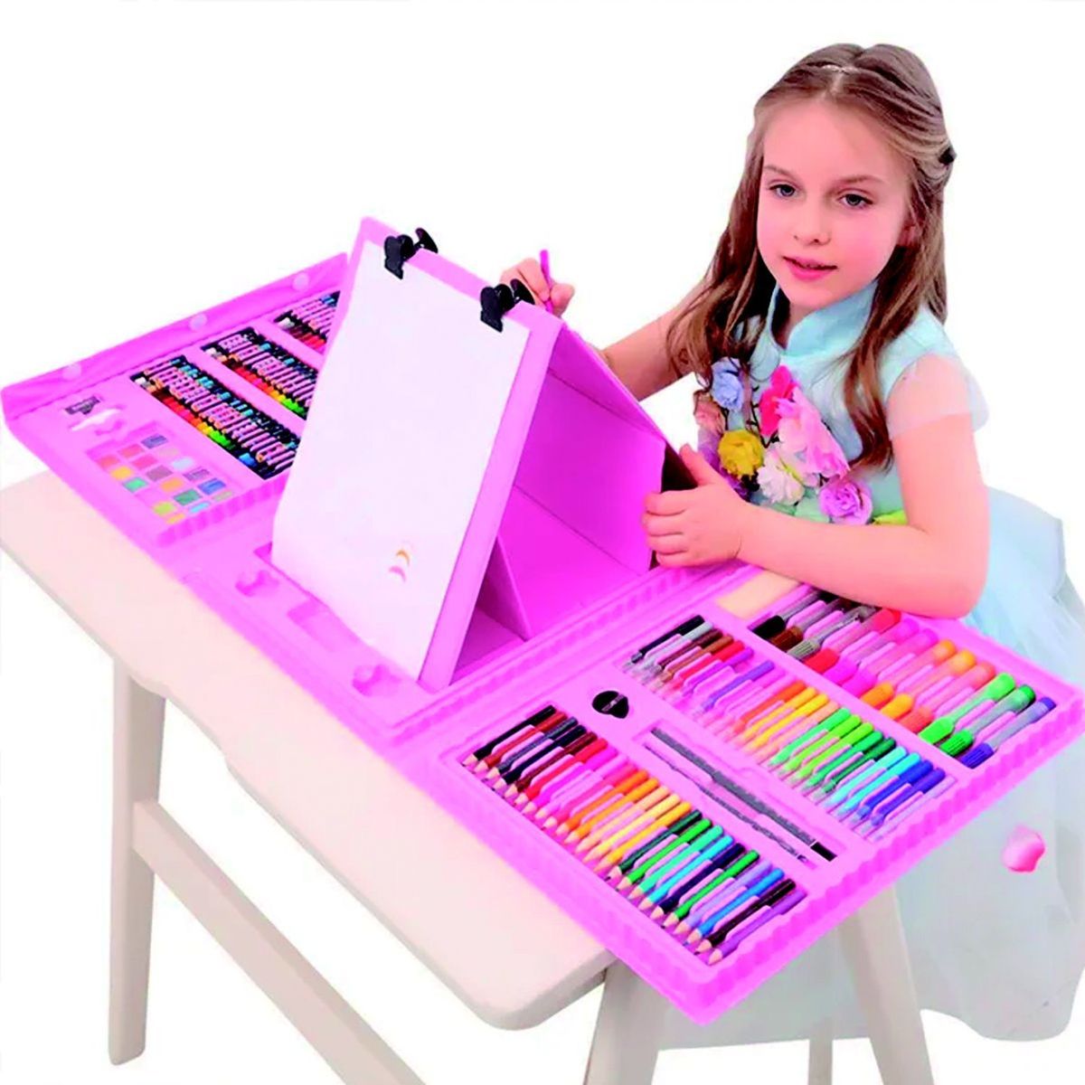 GENERICO - Set Kit De Arte Dibujo Colores Para Niños Maleta X208 Piezas