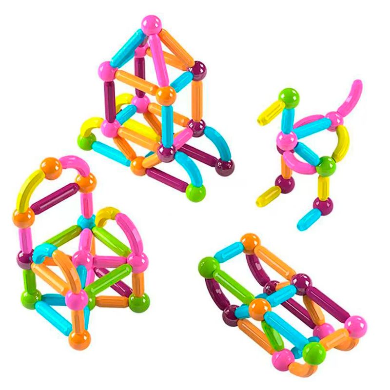 ENFANT'ASY - Fichas Magnéticas Bloques Construcción Juego Armar 64 Piezas
