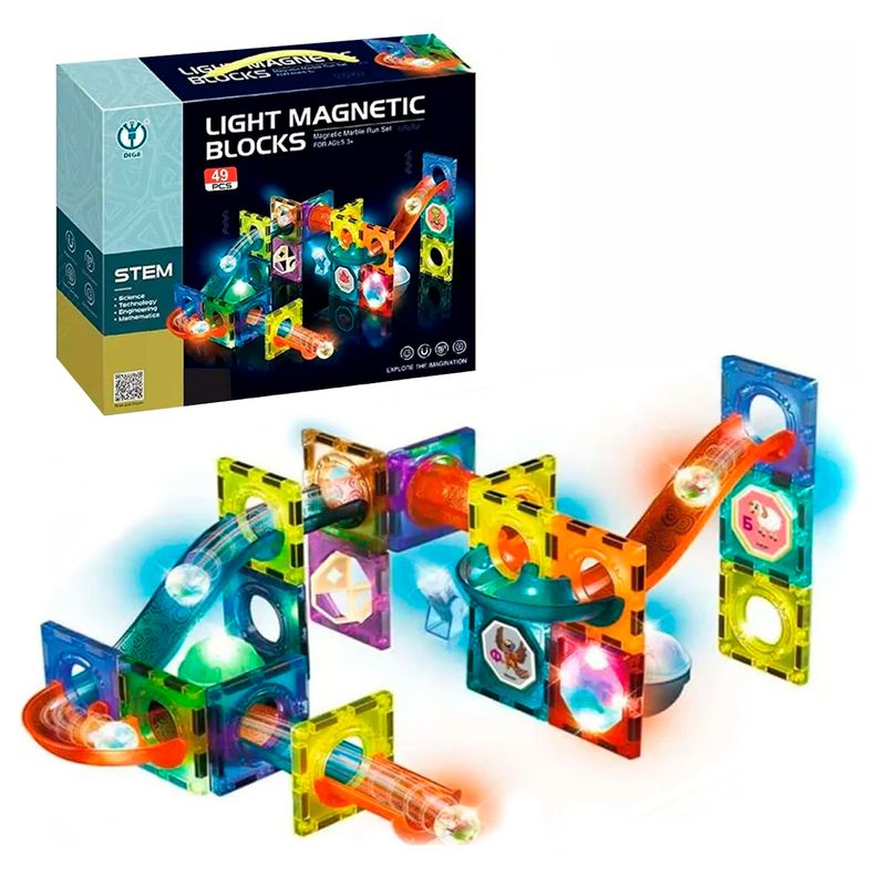ENFANT'ASY - Bloques Fichas Magnéticas Construcción Laberinto Luces 49 Pz