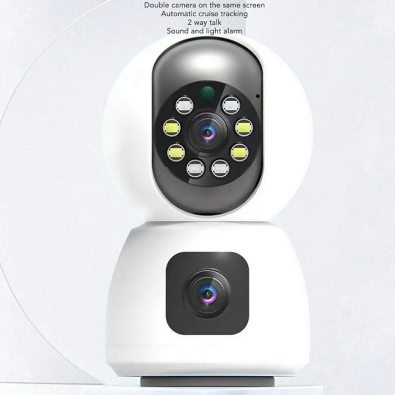GENERICO - Camara De Seguridad Doble Lente Wifi gira 360°