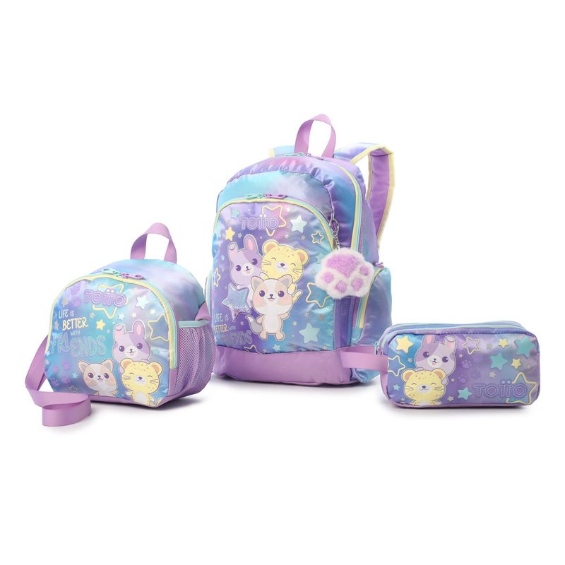 TOTTO - Combo Escolar Morral Friends + Lonchera y Cartuchera