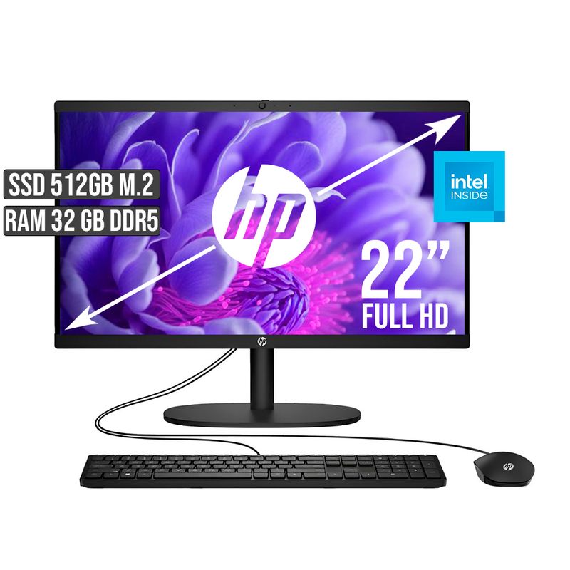 HP - TODO EN UNO HP INTEL DUAL CORE SSD 512GB RAM 32GB LED 22 FULL HD